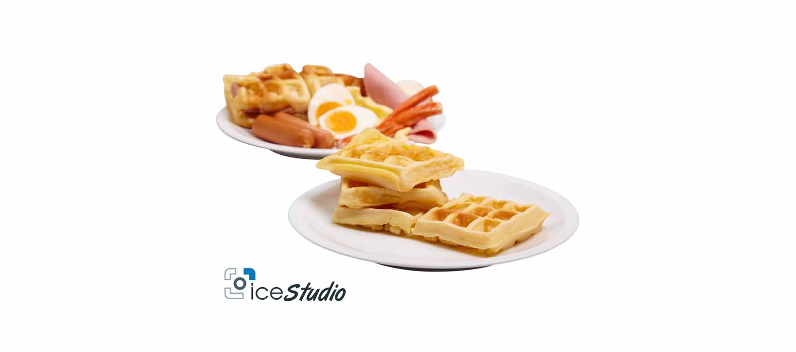 ถ่ายภาพสินค้า Sandwich Waffle Roll 24/7 Still Life จัดเซ็ตอาหารเช้า