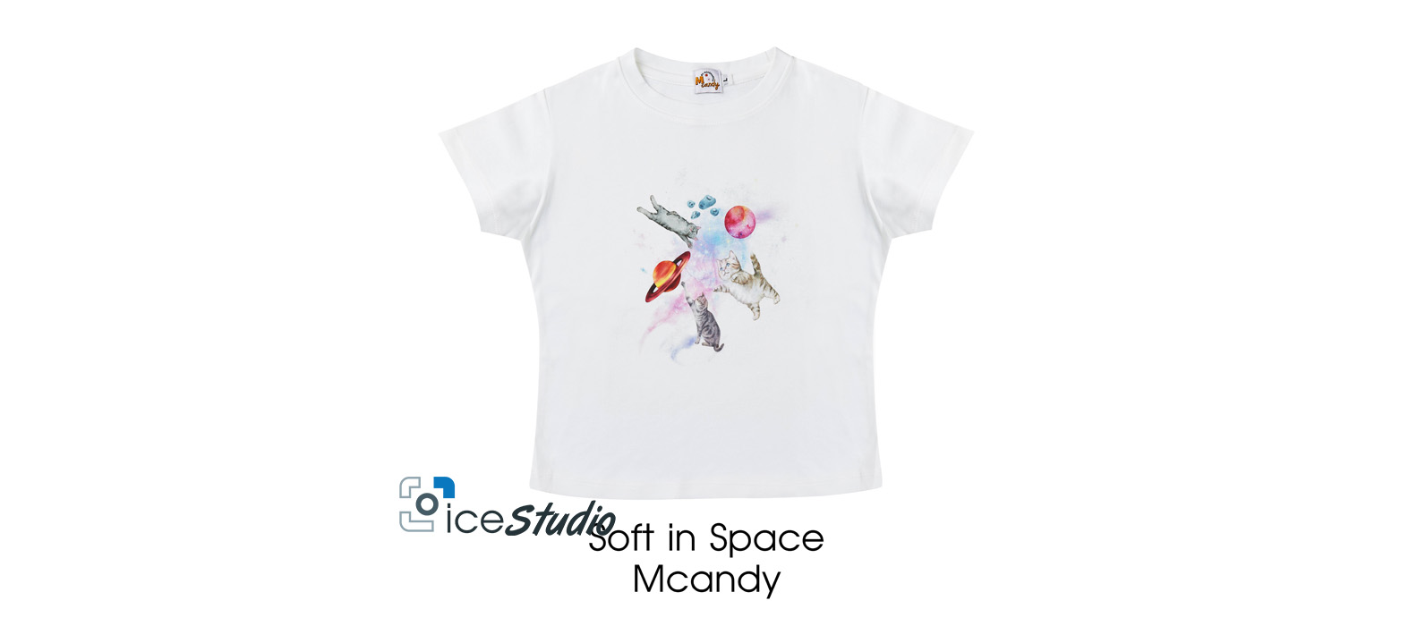 ถ่ายภาพสินค้า เสื้อผ้าเด็ก Mcandy เสื้อยืดคอลเลกชัน Soft in Space ลายแมว